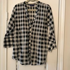 Black and White plaid blouse